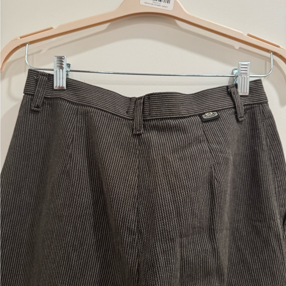 Lee Casuals Women’s Cream & Brown Pleated Tweed Pants Size 10L - Picture 5 of 7